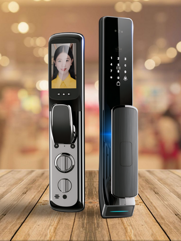 Golens X96 3D Face ID, Fingerprint, RFID Card, Password, 2 Key, LCD/Camera, Inbuilt Wi-Fi, Rechargeable Lithium Battery